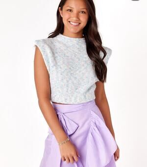Cake For Dinner NWT Minnie Mock Neck Blue Lagoon Knit Sweater Tank Sz S